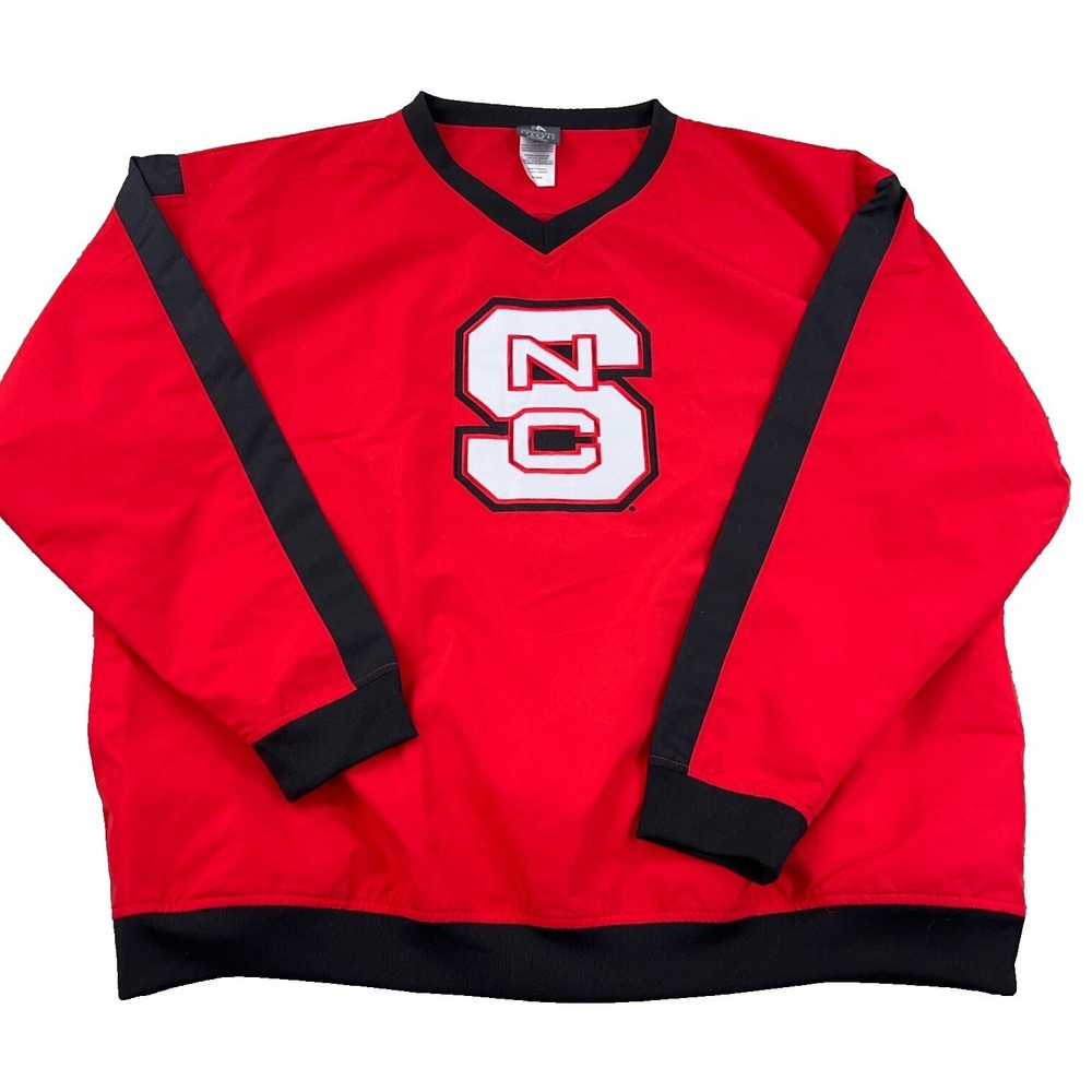NC State Wolfpack Jacket MenXL Red Black Pullover Windbreaker Windshirt Adult